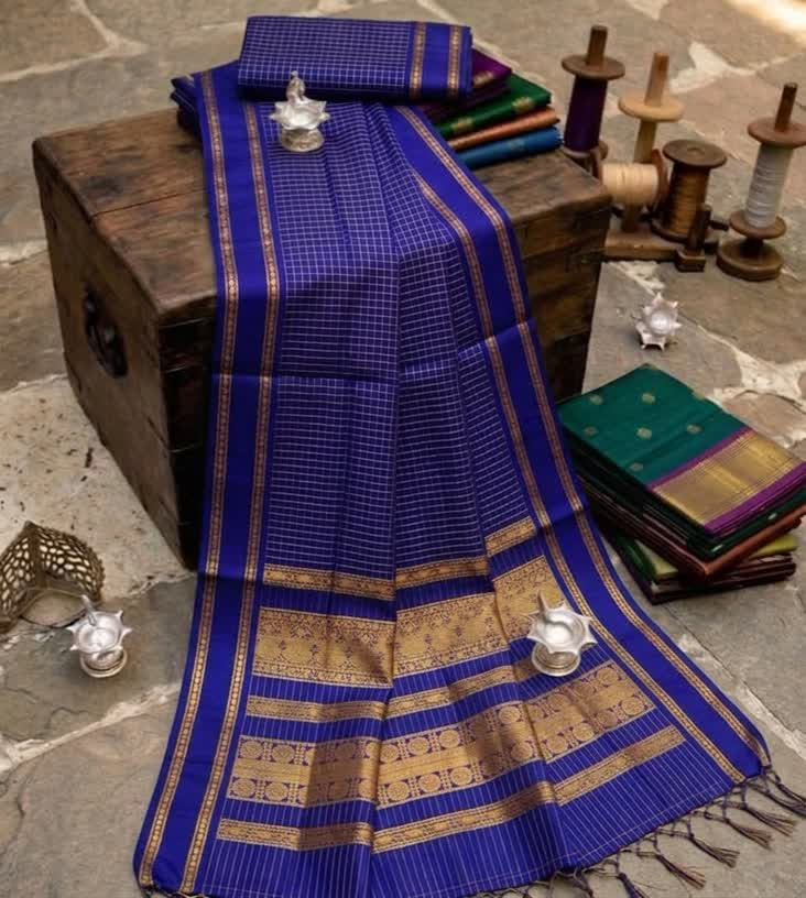 KORVAI CHECKED HANDLOOM COTTON SAREES